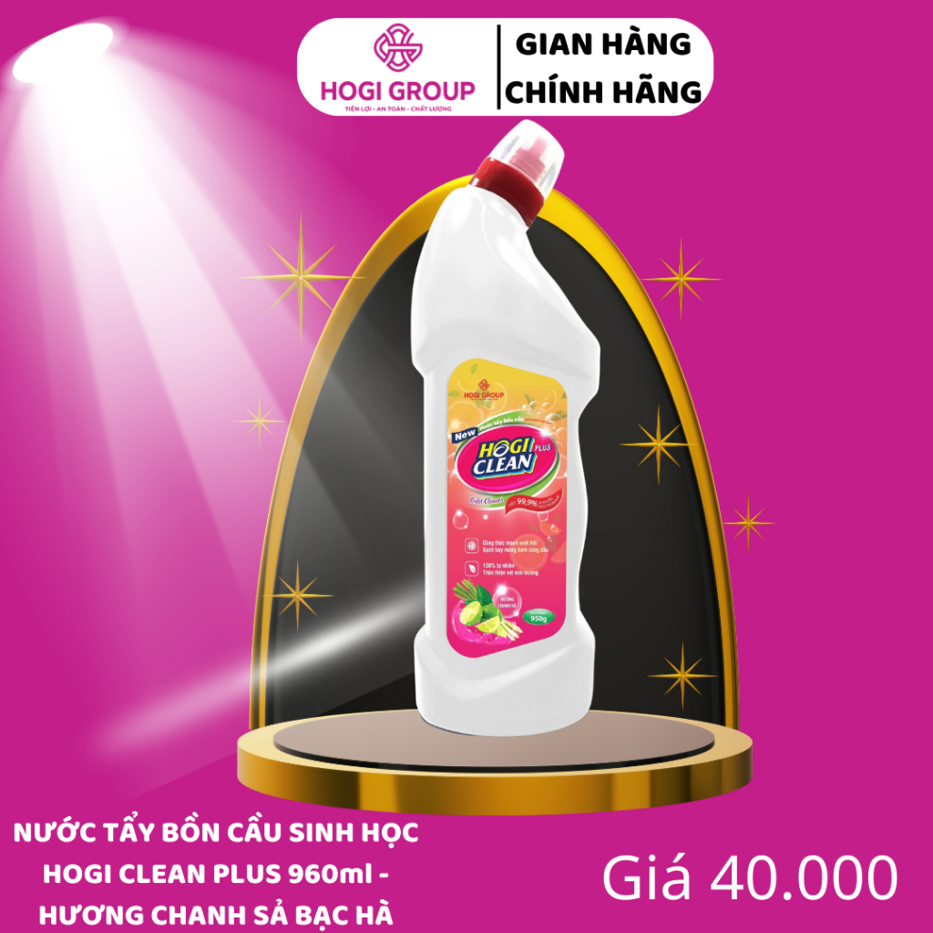 Nước Tẩy bồn cầu Sinh học Nhật Bản HOGI CLEAN PLUS - hương chanh sả bạc hà 960ml