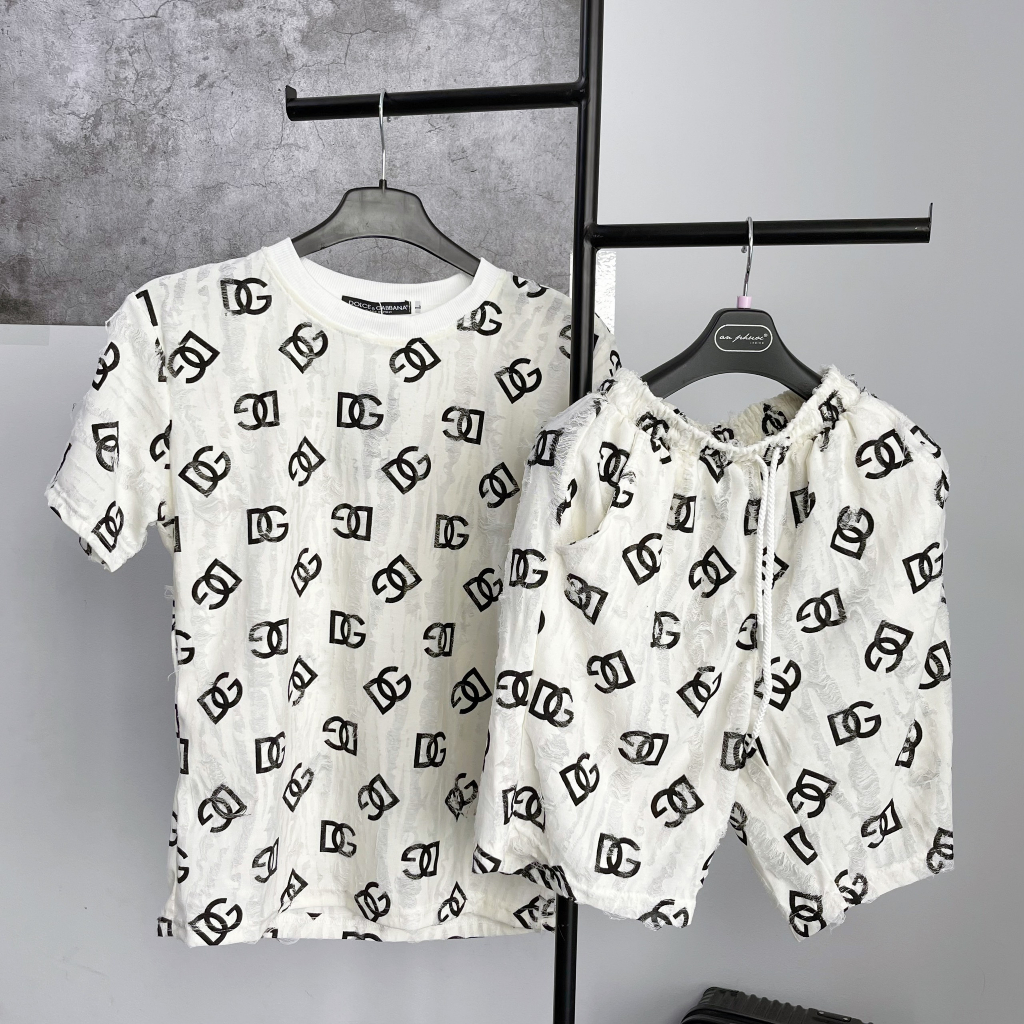 Sét đồ bộ nam nữ in họa tiết vl chất nhung rách tưa vô cung thoáng mát mẫu mới