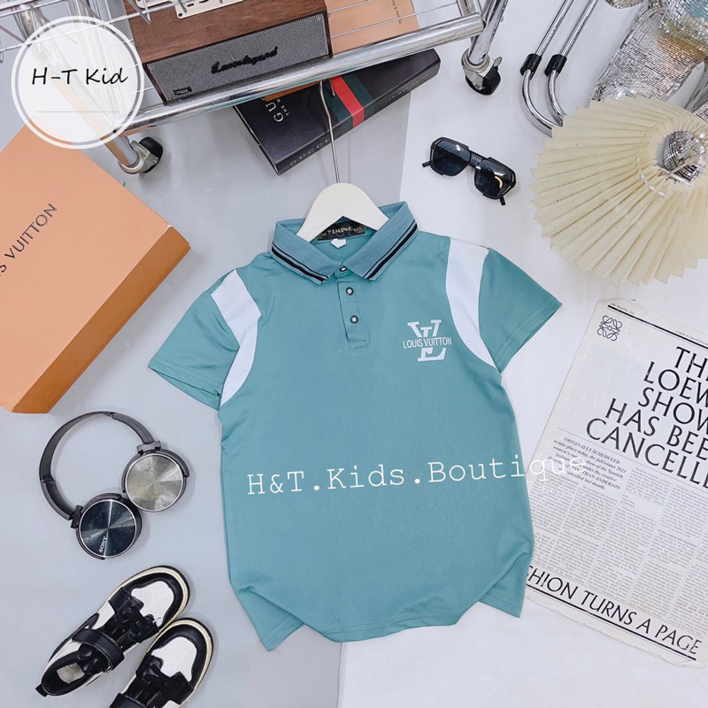 Áo polo cộc tay vải ct mềm mát cho bé trai