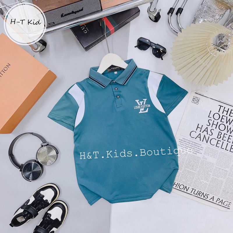 Áo polo cộc tay vải ct mềm mát cho bé trai