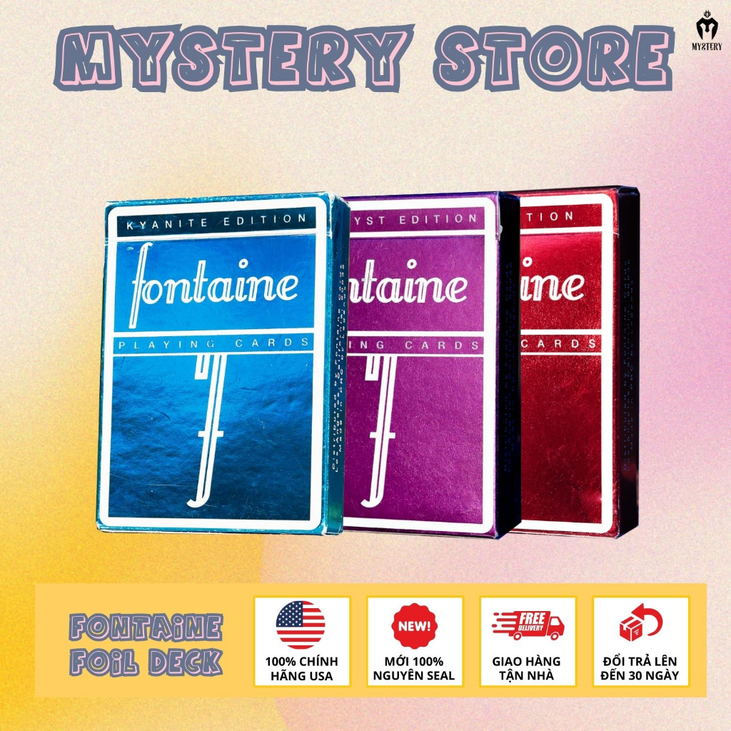 Bộ bài tây, bài ảo thuật USA: Fontaine Foil Playing Cards (Limited) - Hàng chính hãng [MYSTERY STORE