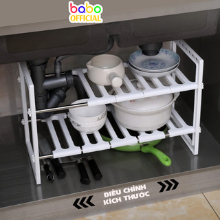 Kệ để xoong nồi Giá nhà bếp tùy chỉnh lưới Kệ nhà tắm kệ rửa bát giá để đồ 2 tầng babo (TK06)