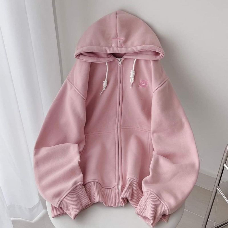 Khoác nỉ hoodies zip mũ 2 lớp logo mặt cười đủ size