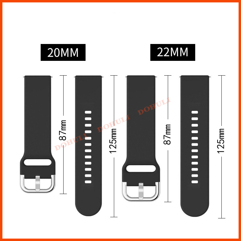 Dây Đồng Hồ Cao Su Silicon 20mm / 22mm Chốt Thông Minh Thay Thế Samsung Galaxy 4 3 2 Active Huawei GT 2 Amazfit Xiaomi