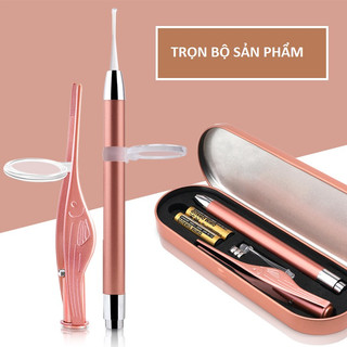 Bộ lấy ráy tai có đèn led  và 2 kính lúp hỗ trợ đựng  hộp thiếc full box