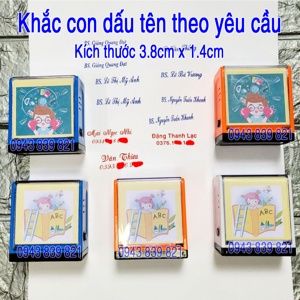 Con dấu tên Bác Sĩ, con dấu tên và số điện thoại, con dấu chữ ký theo yêu cầu