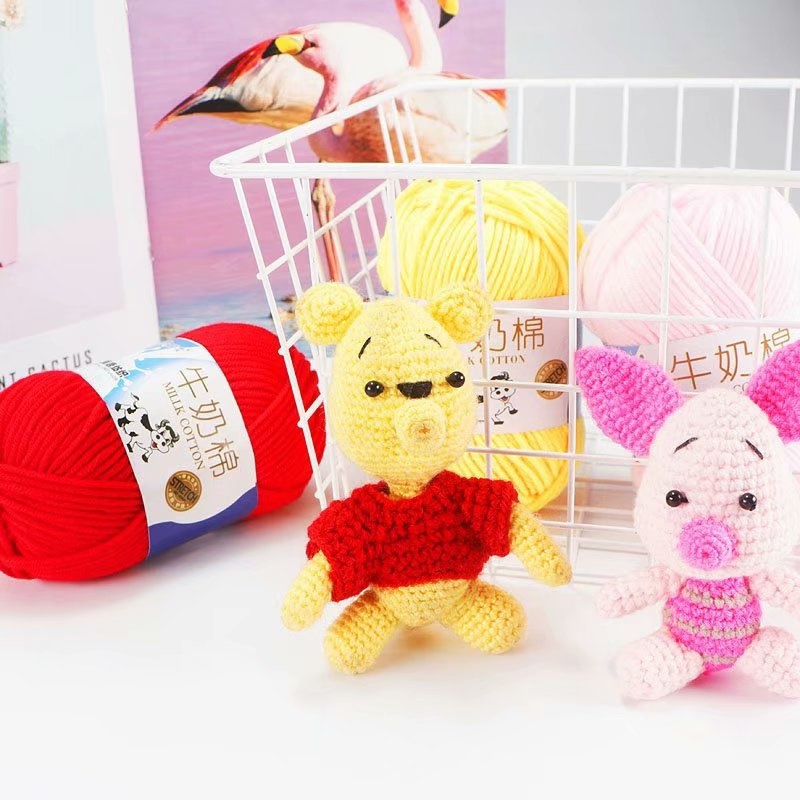 Len Milk Bò Loại 1 Cuộn 50G  Dùng Đan Móc Quần Áo, Thú Bông, Chăn, Gối...JoMy Shop