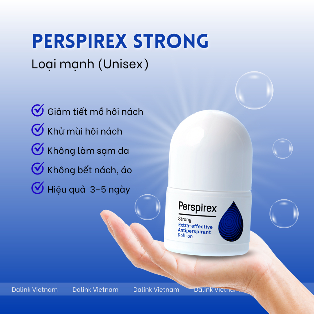 Lăn khử mùi Perspirex Strong: khử mùi hôi nách, giảm tiết mồ hôi loại mạnh
