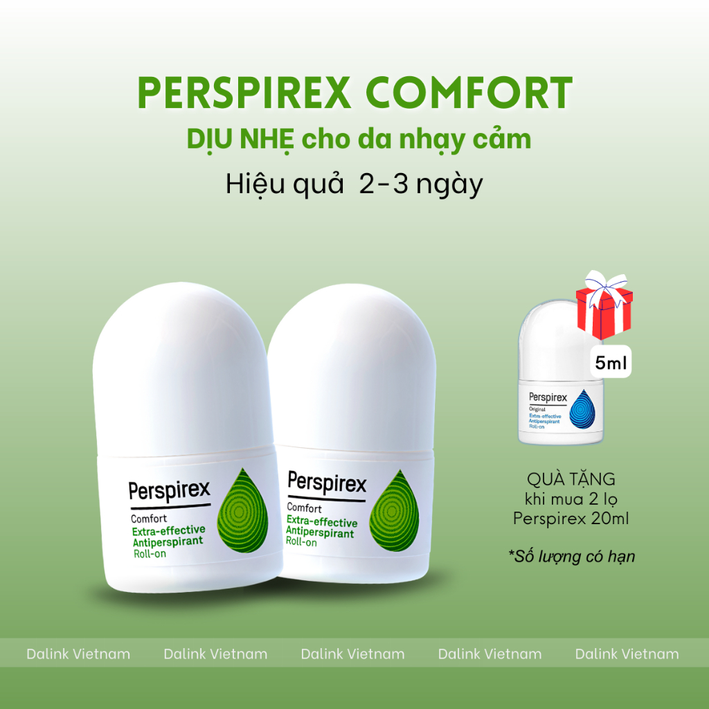 COMBO 2 LỌ Perspirex Comfort giảm tiết mồ hôi và khử mùi hôi 20ml (loại nhẹ)