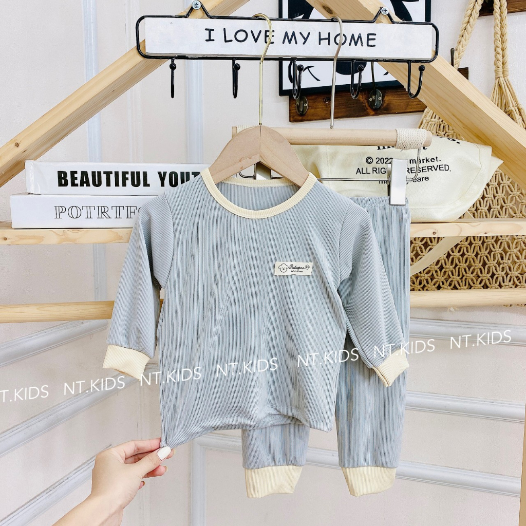 Bộ quần áo trẻ em dài tay,đồ bộ dài tay chất len cho bé trai và bé gái từ 5kg đến 15kg