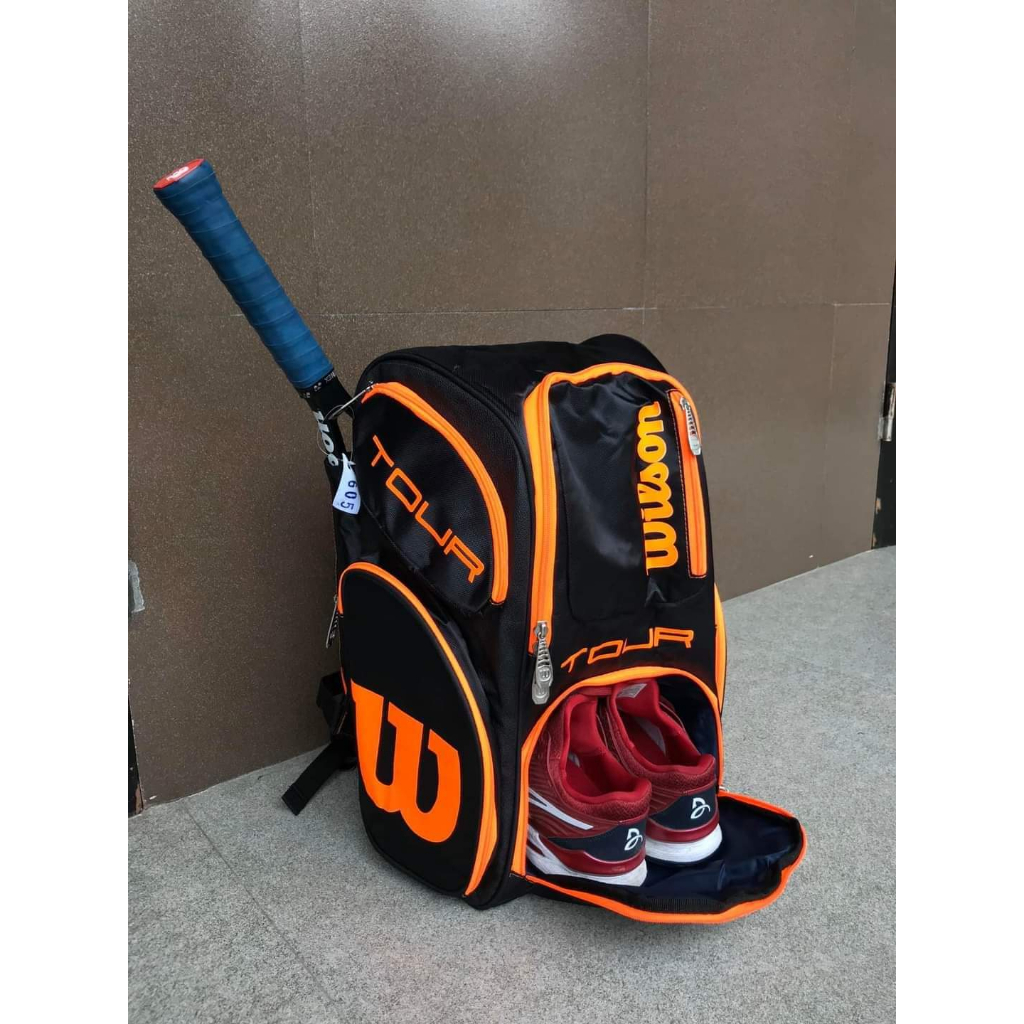 Balo đựng vợt cầu lông, tenis Wilson, Babolat, Head 7 ngăn, chống nước, có khoá kéo hàng cao cấp kèm quà tặng (Ảnh thật)