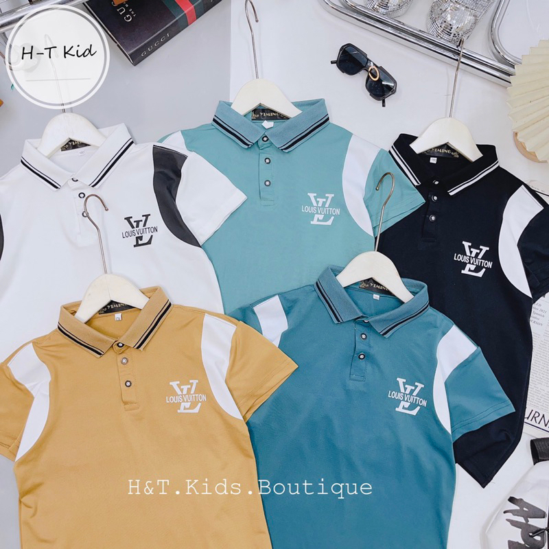 Áo polo cộc tay vải ct mềm mát cho bé trai