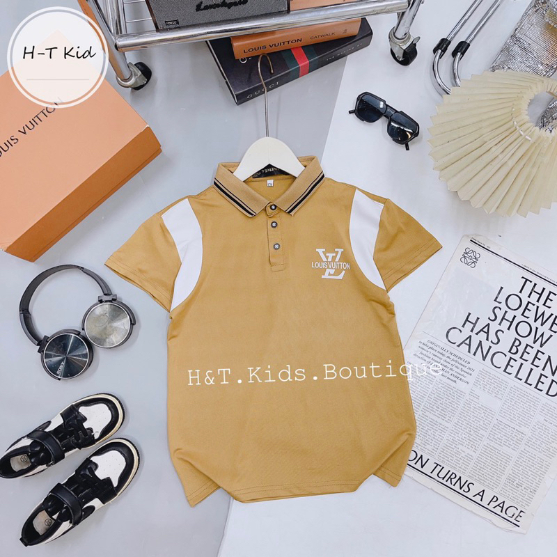 Áo polo cộc tay vải ct mềm mát cho bé trai