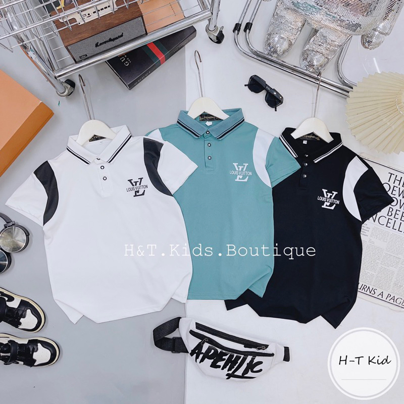 Áo polo cộc tay vải ct mềm mát cho bé trai