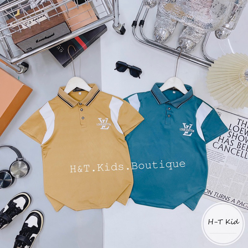 Áo polo cộc tay vải ct mềm mát cho bé trai