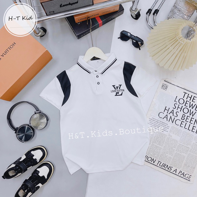 Áo polo cộc tay vải ct mềm mát cho bé trai
