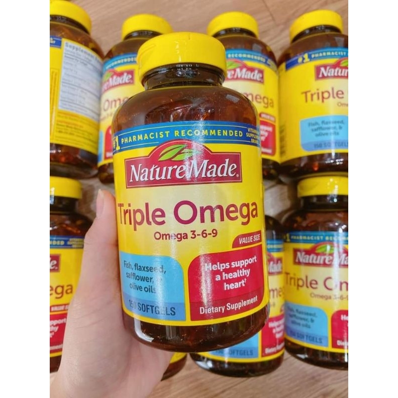 Viên uống Triple Omega 3 6 9 Nature Made 180 viên của Mỹ 🇺🇸