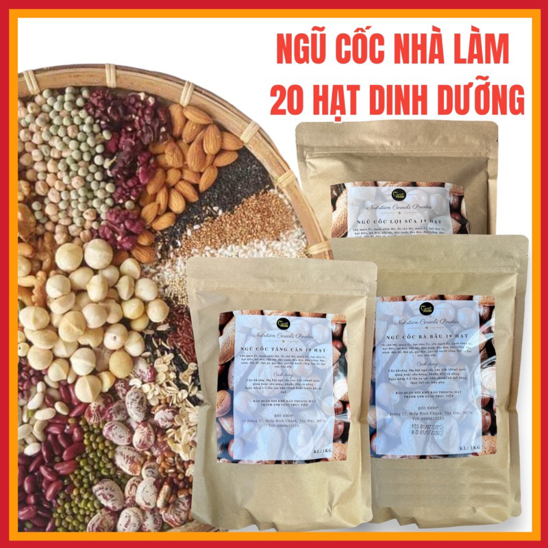 Bột ngũ cốc dinh dưỡng handmade 19 loại hạt nhập khẩu  1kg