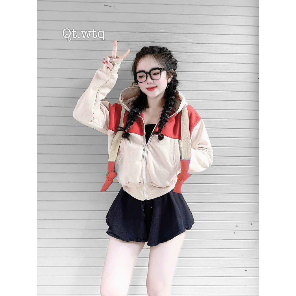 ÁO KHOÁT NỈ THỜI TRANG PHỐI MÀU SIÊU HOT