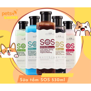  Sữa tắm cho chó SOS 530ml poodle lông trắng lông tối màu - Sữa tắm chó mèo 