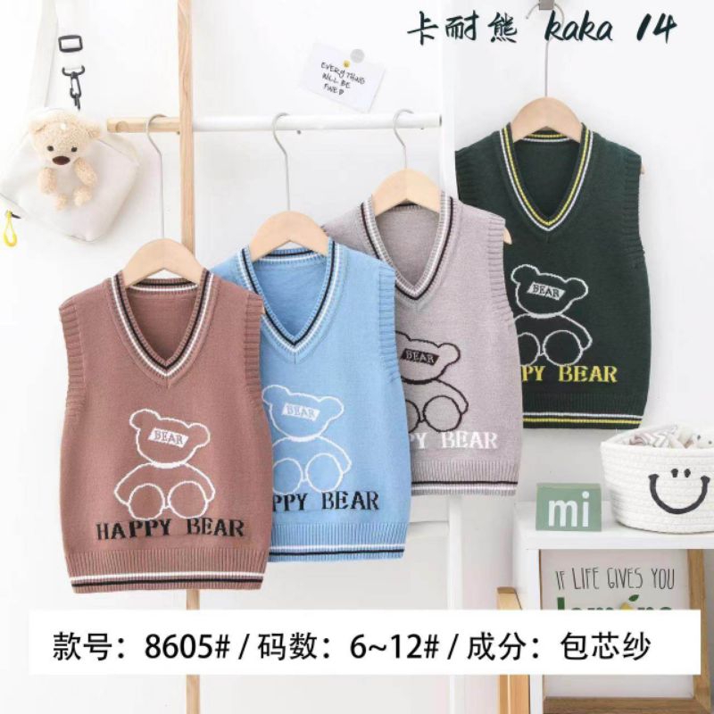 🍓chọn màu🍓Áo gile len mềm Quảng Châu bé trai 7_18kg