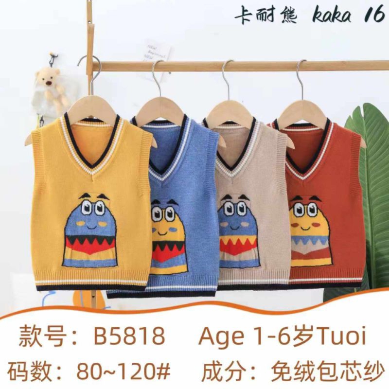 🍓chọn màu🍓 Áo gile len mềm Quảng Châu bé trai 7_17kg