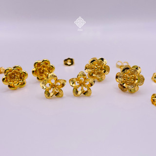 Bông tai cô dâu, Hoa tai cưới, Trang sức ngày cưới titan mạ vàng 24k bền màu, trangsucmoiluatuoi.RIN