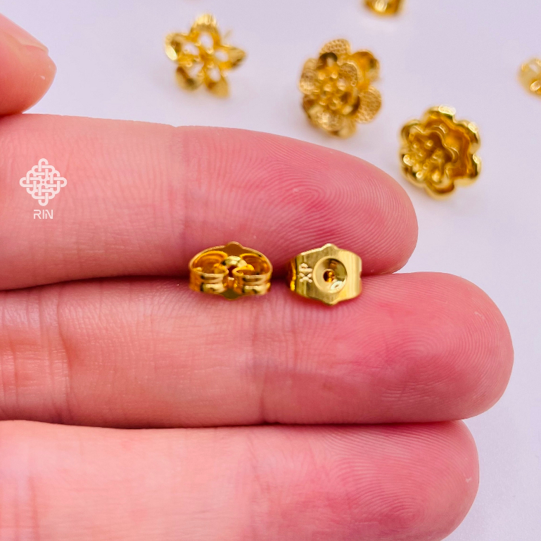 Bông tai cô dâu, Hoa tai cưới, Trang sức ngày cưới titan mạ vàng 24k bền màu, trangsucmoiluatuoi.RIN