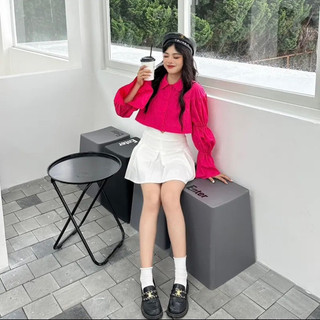 Áo sơ mi Croptop cổ sen