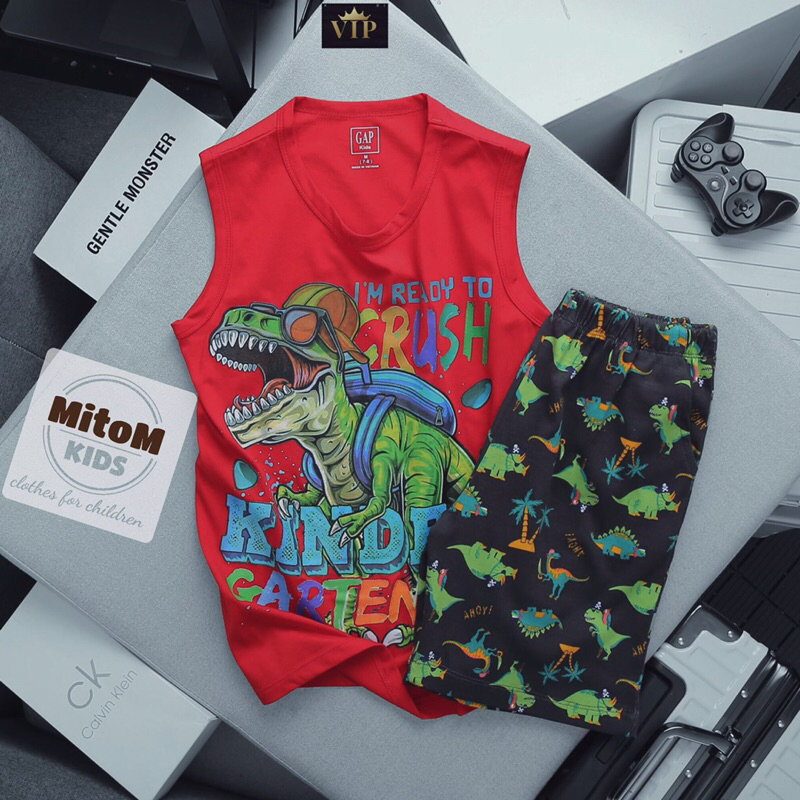 Đồ bộ sát nách size đại bé trai G.A.P ♥️ FREESHIP ♥️ cho bé 5t-12t, chất cotton xuất khẩu, hình in không nổ