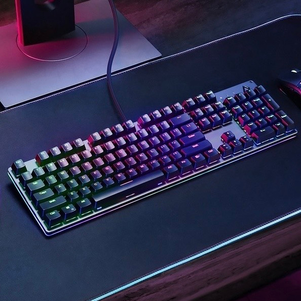 Bàn Phím Cơ Có Dây AK KM-12 - LED RGB 12 Hiệu Ứng - Đổi 7 Màu LED - RED SWITCH - Dùng Cho Máy Tính Laptop Màu Đen