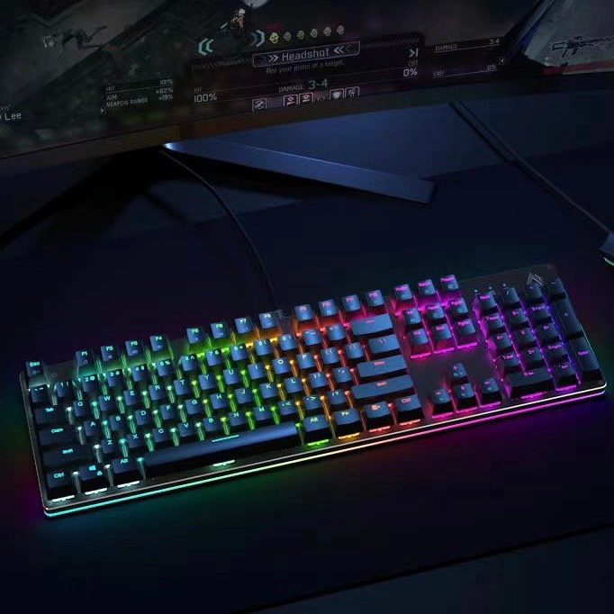 Bàn Phím Cơ Có Dây AK KM-12 - LED RGB 12 Hiệu Ứng - Đổi 7 Màu LED - RED SWITCH - Dùng Cho Máy Tính Laptop Màu Đen