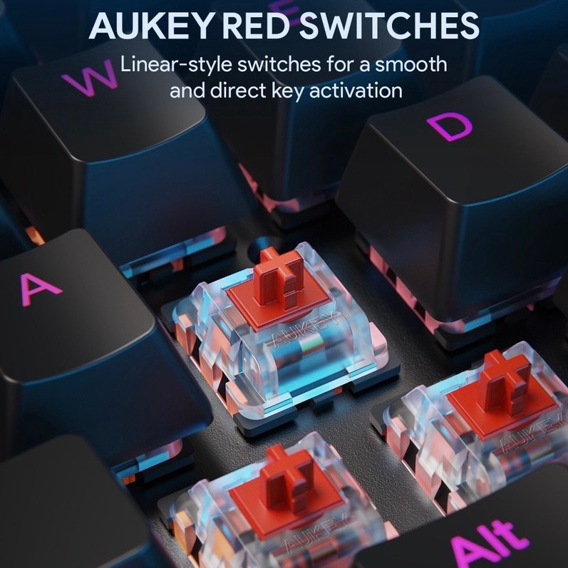 Bàn Phím Cơ Có Dây AK KM-12 - LED RGB 12 Hiệu Ứng - Đổi 7 Màu LED - RED SWITCH - Dùng Cho Máy Tính Laptop Màu Đen