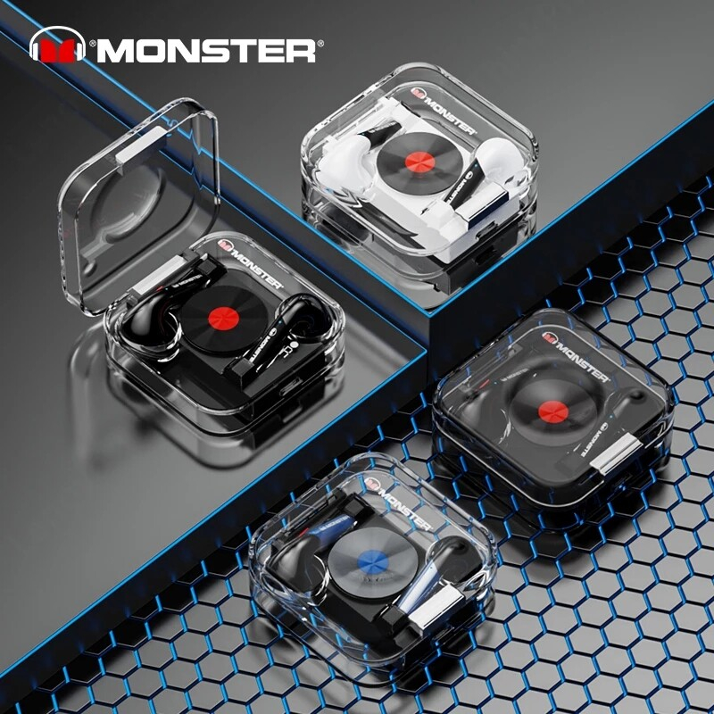Tai nghe Bluetooth MONSTER XKT01 V5.2. Thiết kế 2023 công thái học, giảm tiếng ồn, chống nước IPX4.