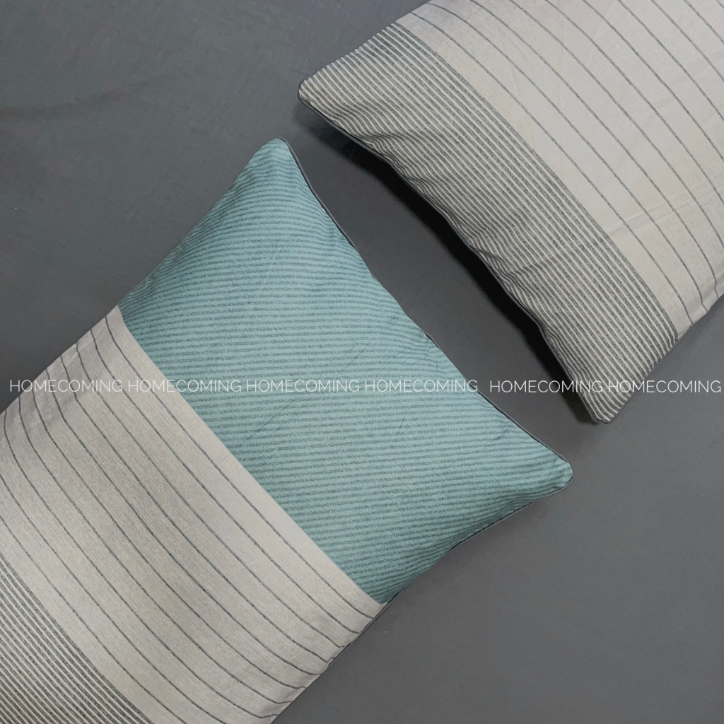 Vỏ gối nằm cotton lụa Hàn cao cấp kích thước 45x65cm/50x70cm họa tiết kẻ hình học thương hiệu Homecoming VN