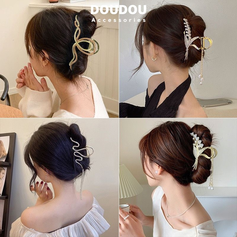 Phụ kiện kẹp tóc xinh Doudou Kẹp càng cua phong cách Hàn Quốc cỡ lớn Cặp tóc kim loại thời trang sang chảnh ZJ065
