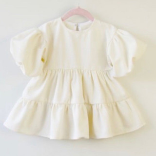 Váy xòe tay bồng hai tầng babydoll cho bé gái Lamm