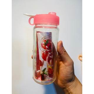 Bình thủy tinh nắp hồng dung tích 350ml