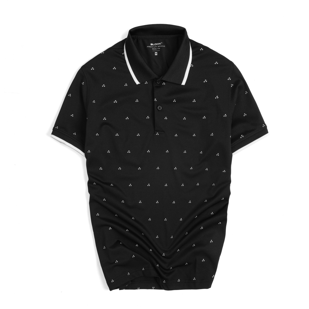 Áo Polo Nam BLOOK Họa Tiết Monogram Thoáng Mát 35704