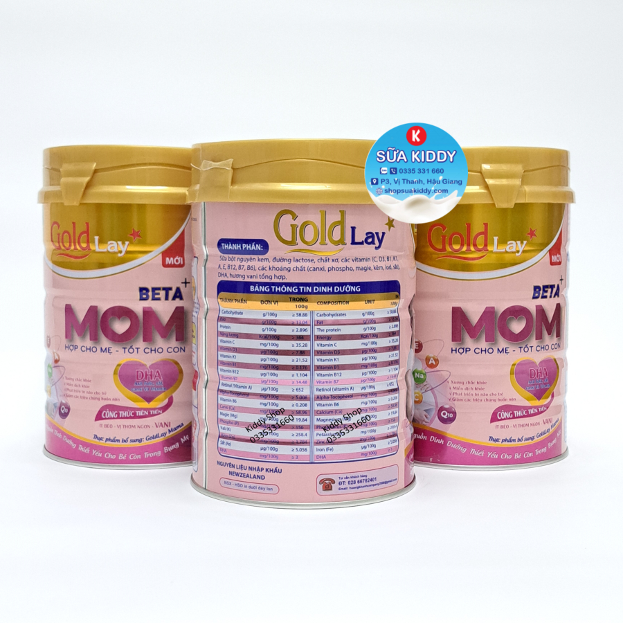 Sữa bầu Goldlay Mom dinh dưỡng cho mẹ bầu mang thai và cho con bú lon 900g