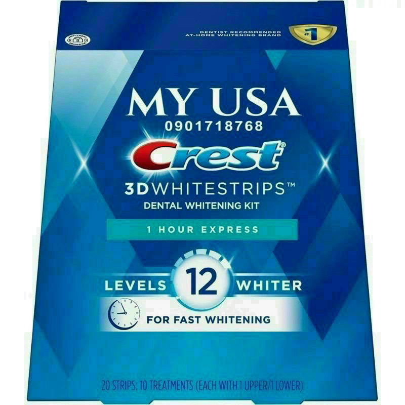 Miếng dán trắng răng Crest ❤️ Miếng dán răng Crest 3D White 1 Hour Express - 14 miếng