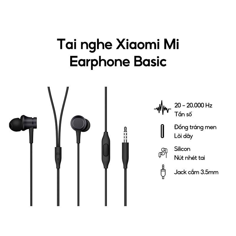 Tai Nghe Nhét Tai Mi Basic Xiaomi HSEJ03JY - Hàng Chính Hãng DGW Phân Phối