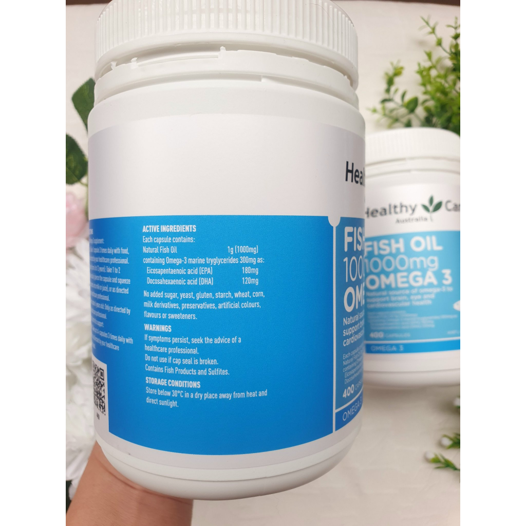 Viên Uống Dầu Cá Omega 3 Healthy Care Fish Oil Úc 400 Viên