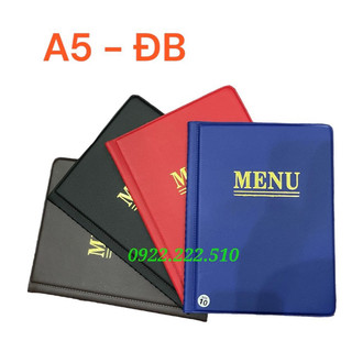 QUYỂN MENU BÌA LÁ MENU DA A5 ĐB ( 17x23cm)