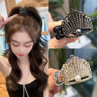 Kẹp tóc hình vương miện đính đá cao cấp