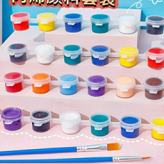 Bộ màu vẽ acrylic kèm cọ dùng tô tranh tô tượng set 6 màu sơn tô tranh nghệ thuật cho bé