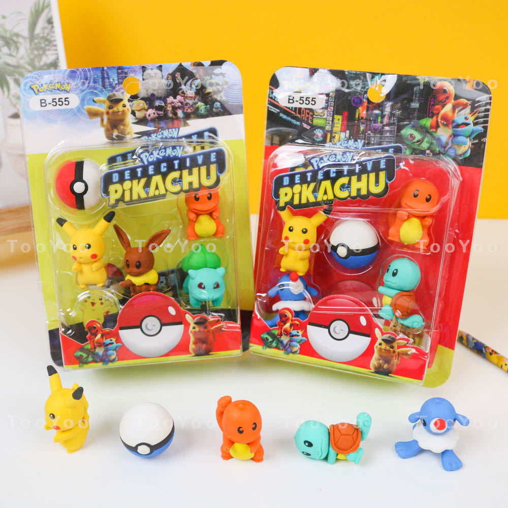 Set 5 cục gôm ráp hình Pokemon dễ thương cute TooYoo BK00179