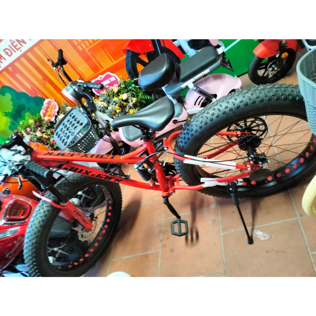 Xe đạp thể thao Lauxjack bánh béo phiên bản khung lò xo hợp kim thép cao cấp  26 icnh - 21 tốc độ