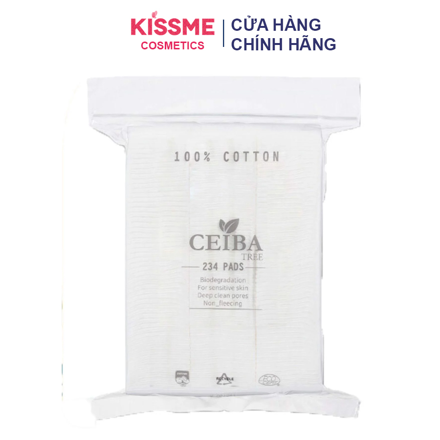 Bông tẩy trang Ceiba 234 Miếng 100% Cotton (Nhập khẩu chính hãng)