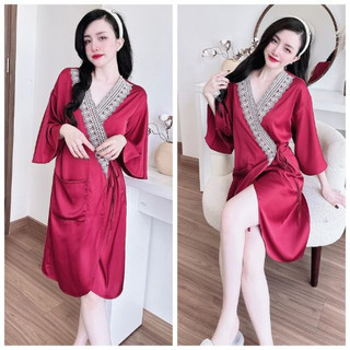 Áo choàng ngủ kèm quần bigsize miky 80kg